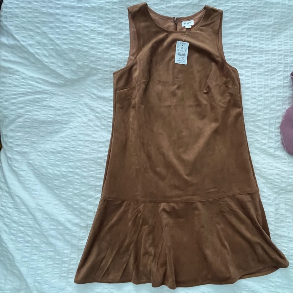 JCREW Brown Suede Drop Waist Dress - NWT